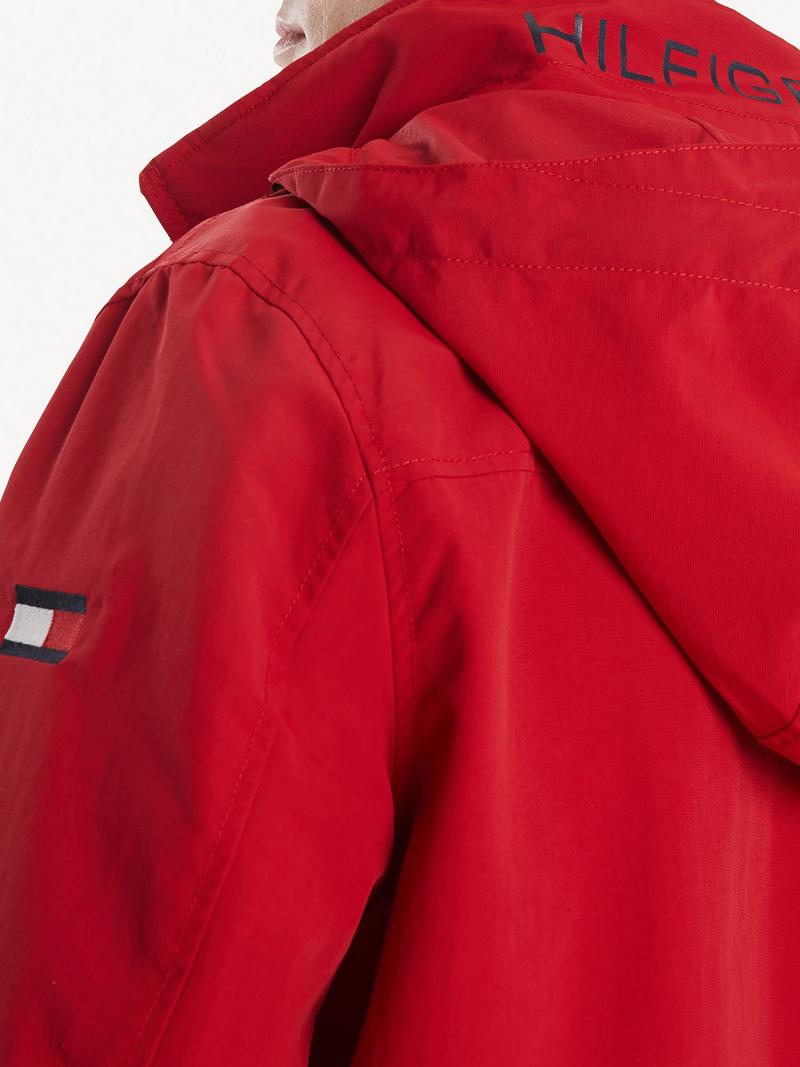 Férfi Tommy Hilfiger Essential regatta windbreaker Kabát Piros | HU 1186VRW